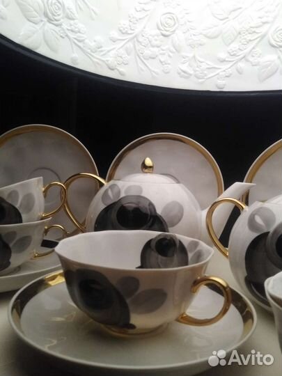 Сервиз чайный Дулево.Черная роза