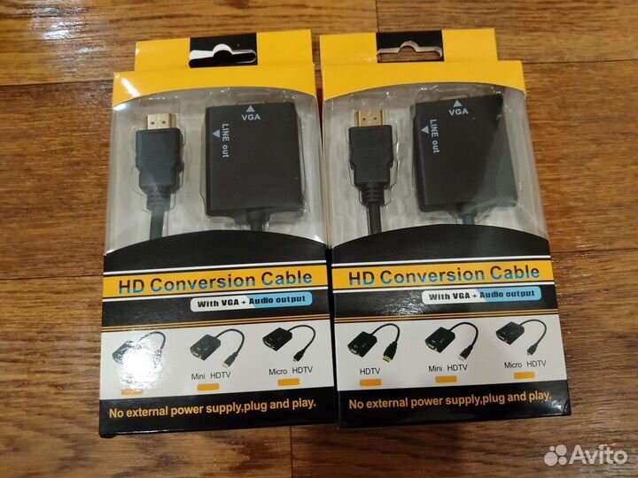 Конвертер-переходник из hdmi в VGA + aux
