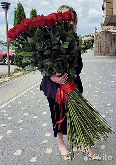 Розы высокие Доставка цветов