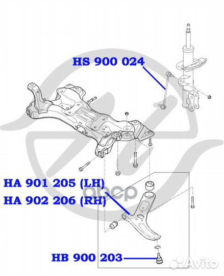 Рычаг передней подвески правый Solaris (SB), Rio