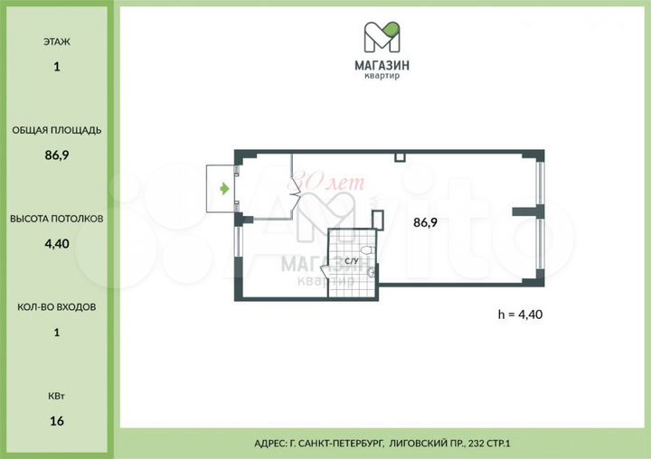 Фасадное на ст.М. Боровую 87м2