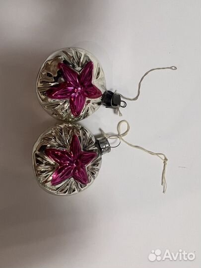 Елочные игрушки шар со звездой