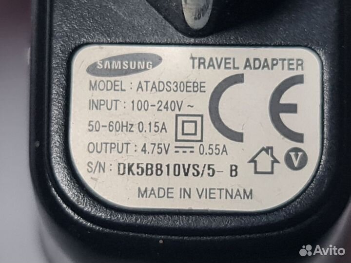 Зарядное устройство samsung atads30EBE