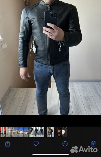 Мото куртка кожаная