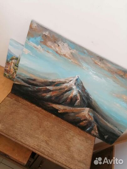 Интерьерная картина Горы 50х80 масло холст