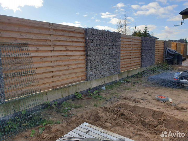 Секция забора из габиона/Пергон 2,0х2,0х0,2м