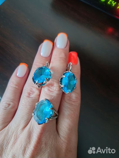 Набор серьги и кольцо