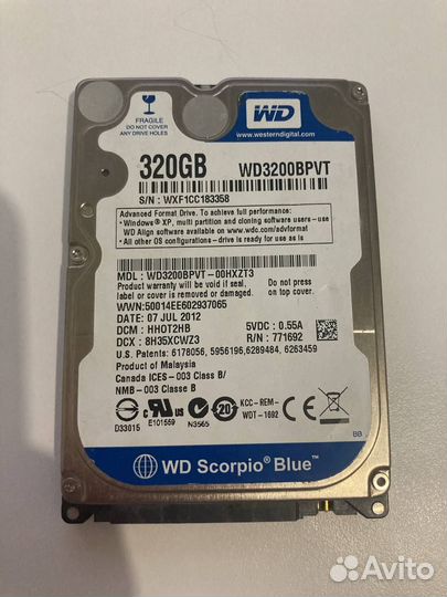 Жёсткий диск WD3200bpvt 320G