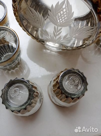 Графин и стопки СССР, Гусь Хрустальный. 18 стопок