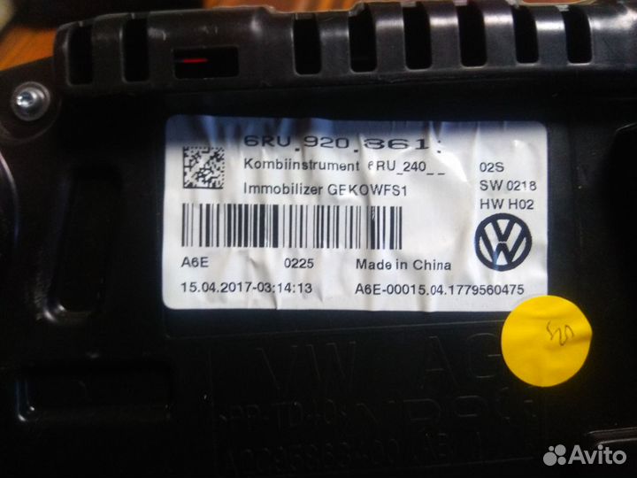 Приборная панель volkswagen polo