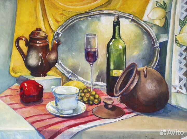 Натюрморт с металлическим подносом (А2)