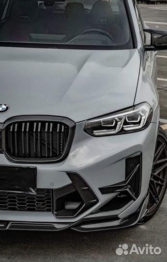 Вставки в бампер BMW X3M F97 рест SQ Сухой карбон