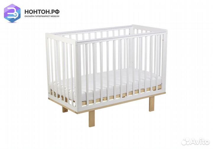 Кроватка детская Simple 340 белый / натуральный