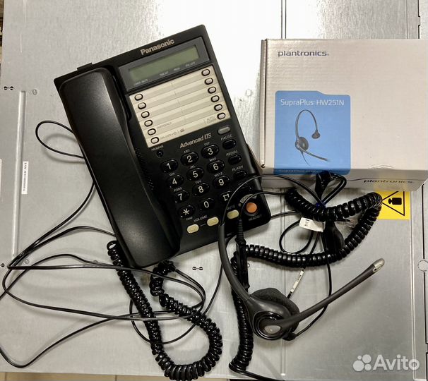 Стационарный телефон panasonic с гарнитурой