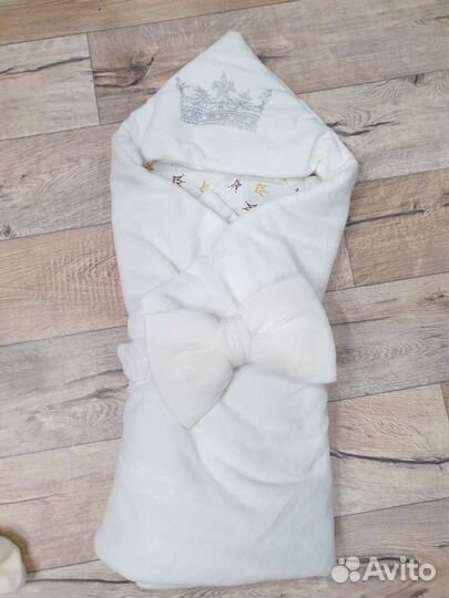 Конверт новый на выписку для девочки зимний