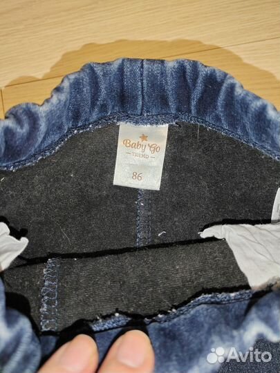 Джинсы с утеплителем для девочки 86