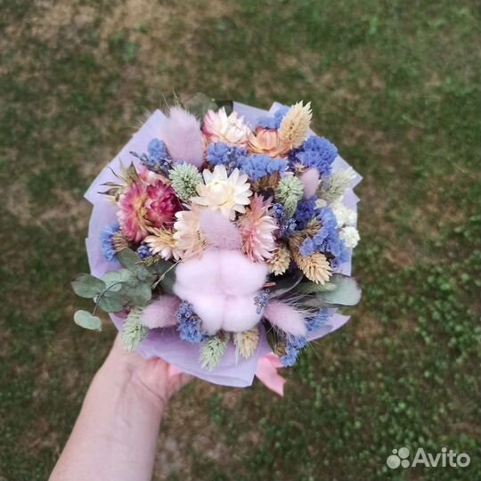 Букет цветы сухоцветы, композиция из сухоцветов