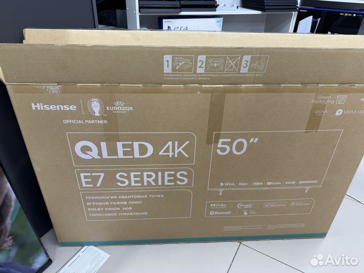 Телевизор hisense 50e7kq 4k, Qled, SMART