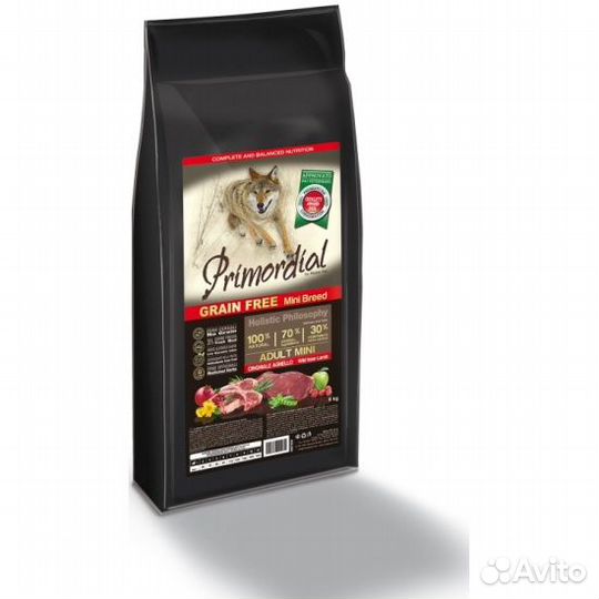 Primordial mini adult 6кг корм сухой для собак мел