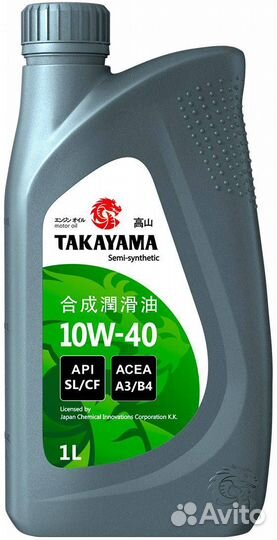 Takayama Motor Oil 10W-40 1л синтетика SL/CF