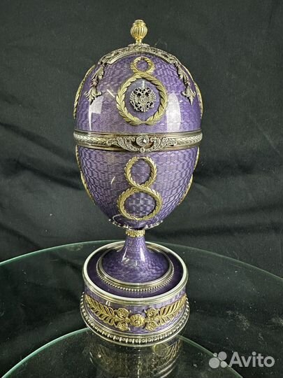 Яйцо серебро с эмалью, брильянты.Фаберже 91