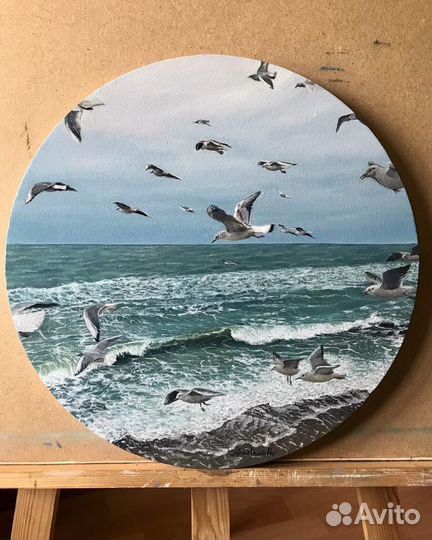 Картина маслом на холсте, морской пейзаж