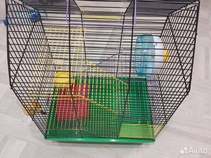 Клетка для хомяков(Дом+колесо+кормушка+поилка)