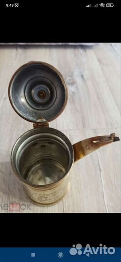 Турка с подставкой, винтаж, латунь