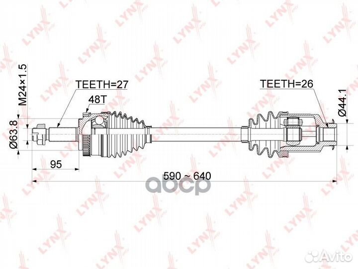 CD-1073A Привод в сборе lynxauto CD-1073A lynxauto