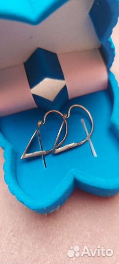 Серьги винтажные 875 пробы листики