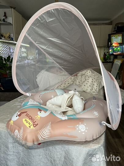 Надувной круг для малышки 3-10 месяцев