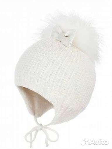 Шапка для девочки зима 44-46см
