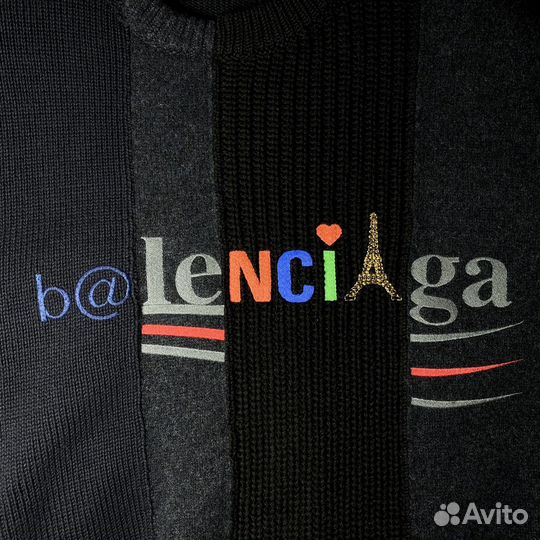 Balenciaga Destroyed Logo Свитер Оригинал