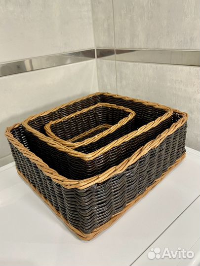 Плетеные корзины для хранения из бумажной лозы