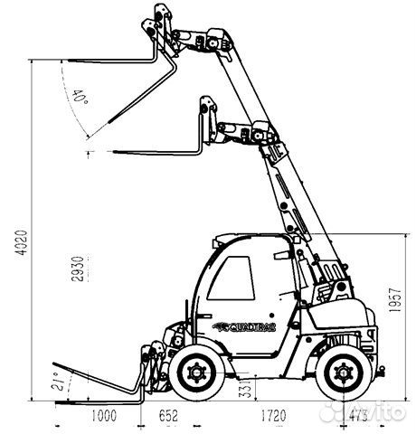 Телескопический погрузчик QUADTRAC TH415, 2024