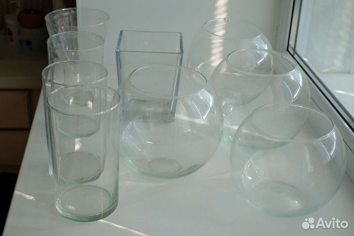 Ваза стеклянная / кашпо для орхидей