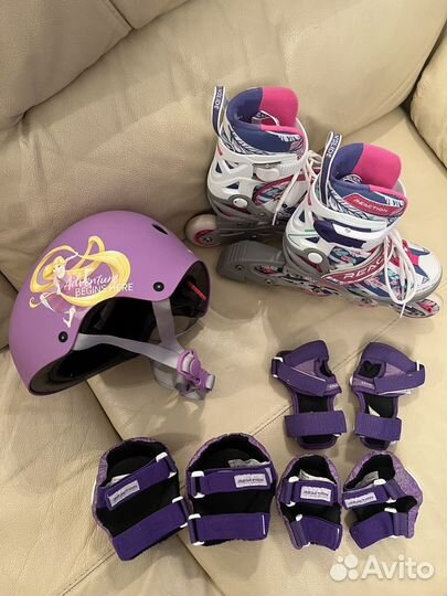 Роликовые коньки детские 26-31 + защита + шлем
