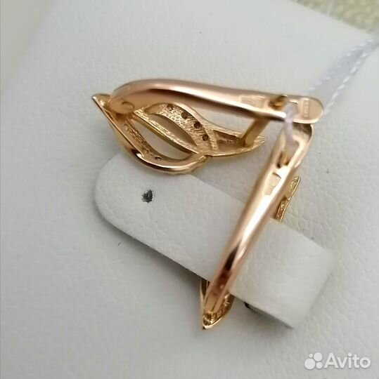 Серьги / 1,85г / Золото585 / фианиты круглые