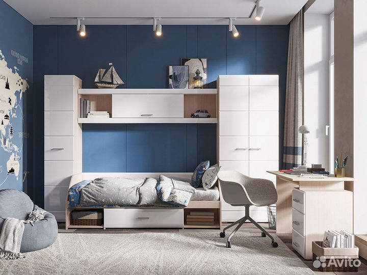 Кровать Симба одноярусная белый