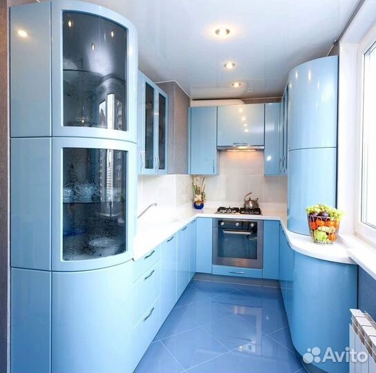 Хай тек кухонный гарнитур на заказ