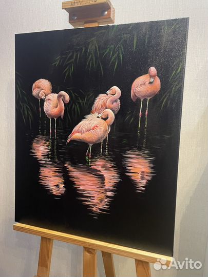 Картина розовые фламинго