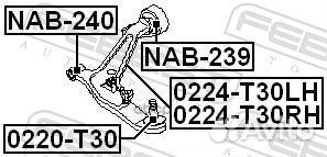 Рычаг подвески 0224-T30RH 0224-T30RH Febest
