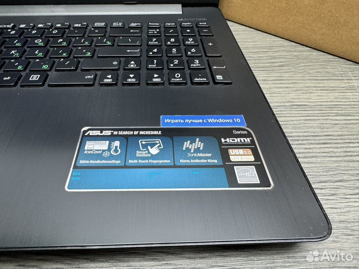 Тонкий Asus 4 ядра Pentium N3540 4Gb SSD 128Gb