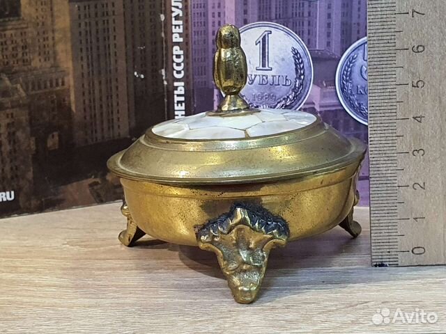 N2. Шкатулка маленькая. Латунь-бронза. Нечастоя