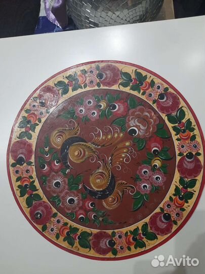 Городецкая роспись.поднос из дерева