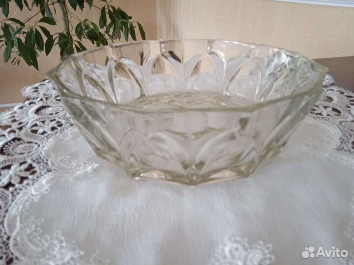 Ваза для фруктов, салатница стекло СССР