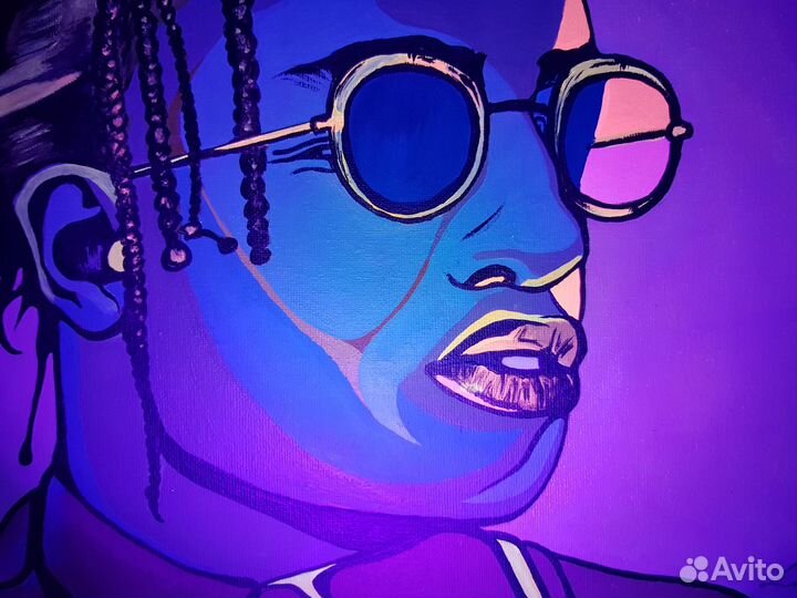 Asap Rocky авторский портрет акрилом