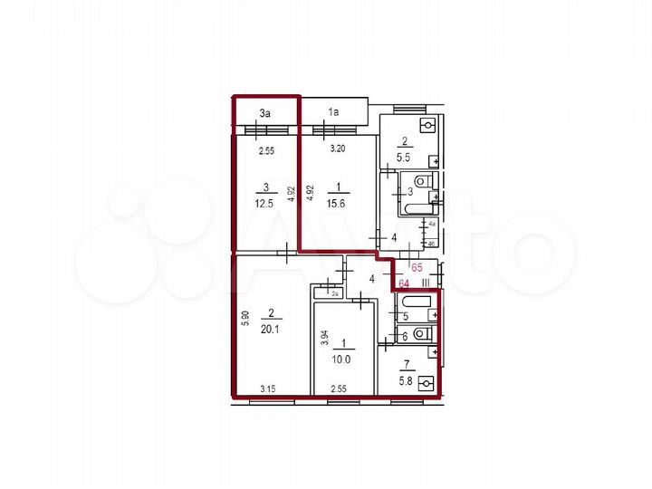 Аукцион: 3-к. квартира, 57,9 м², 5/12 эт.