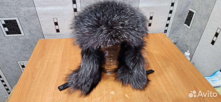 Шапка ушанка натуральный мех кожаная женская р 59
