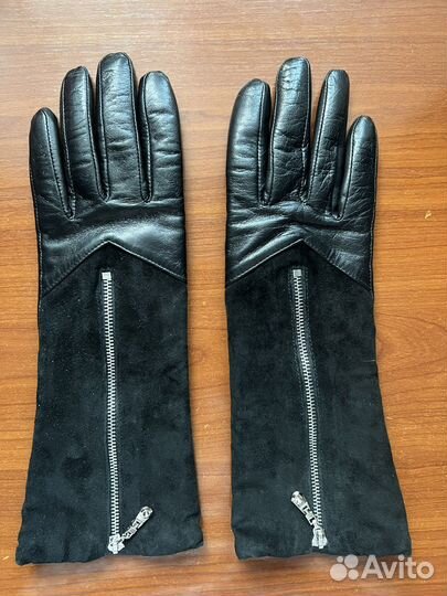 Перчатки кожа-замша